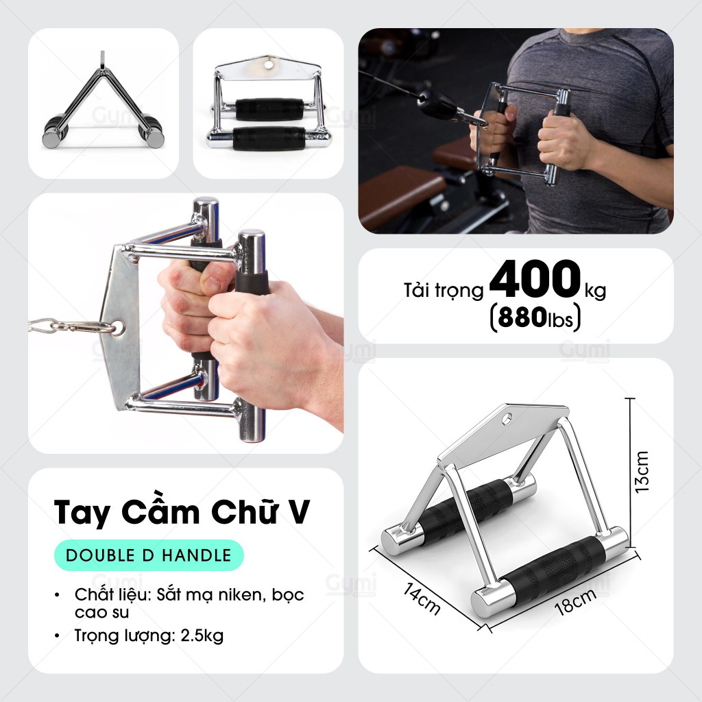 Tay Cầm Kéo Cáp Tập Gym Nhiều Loại Đa Chức Năng - TayCamKeoCap