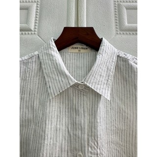 [JUNE LINEN] A19- Áo sơ mi nữ sát nách Linen tưng premium. 100% Linen.