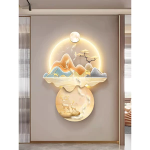 Tranh Cắt 3D LED Cửu Ngư Trông Trăng Phong Thủy Hiện Đại Trang Trí Phòng Khách - OHA Decor