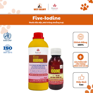 Dung dịch sát khuẩn Five-Iodine Khử trùng chuồng trại cho Gà, Vịt, Ngan, Ngỗng, Chim Cút, Bồ Câu