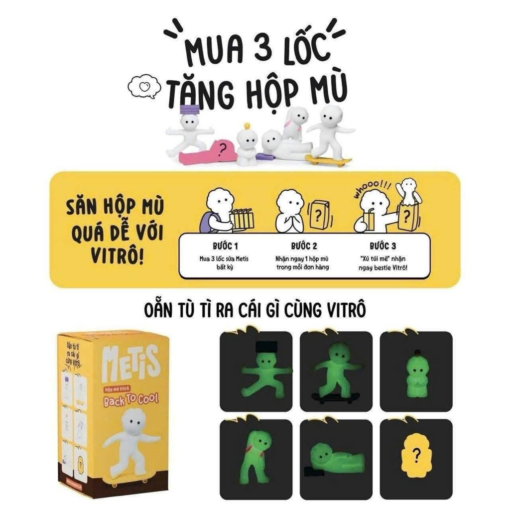 {Chính hãng} Sữa tươi Metis vị nho, dâu 1t 48h 180ml + 🎁