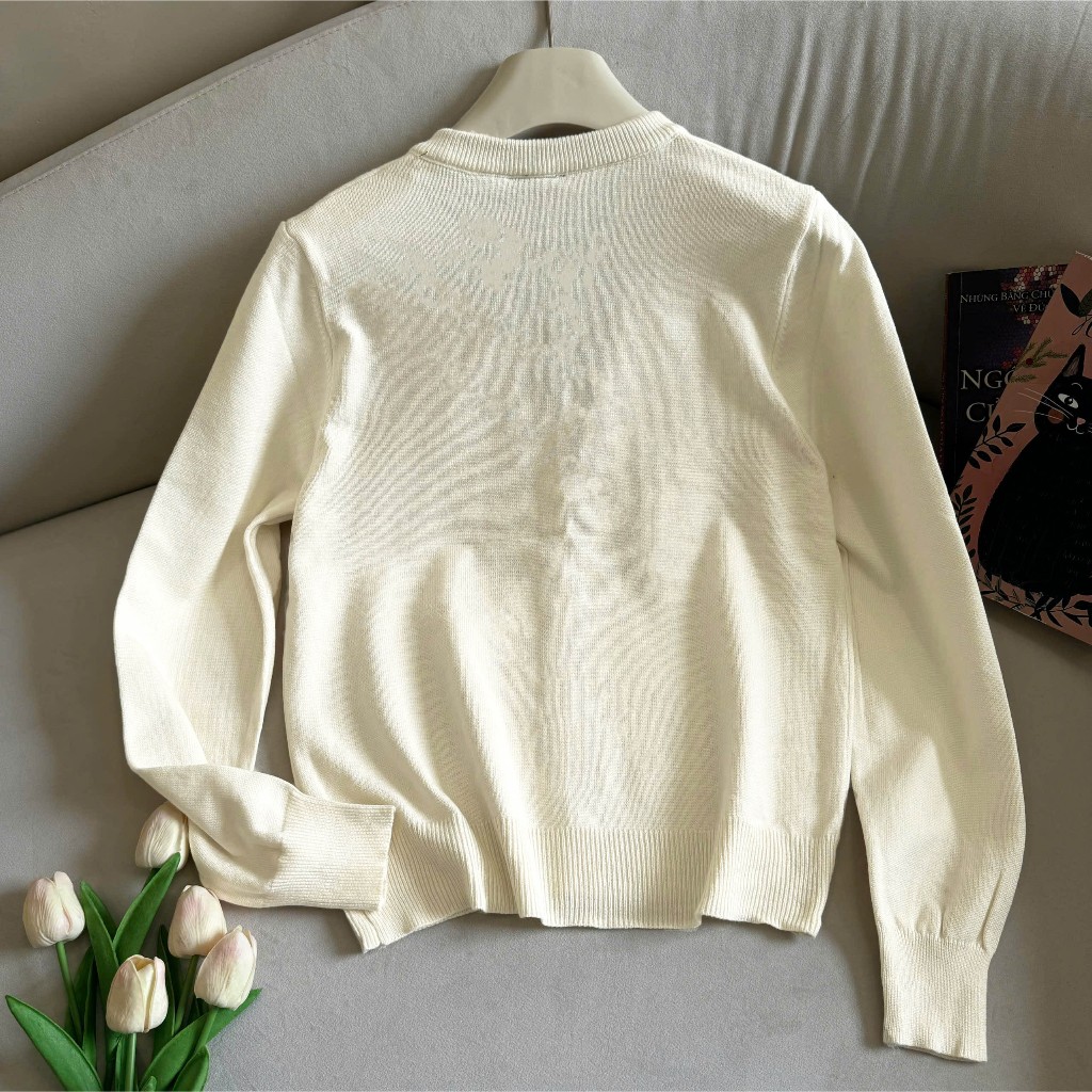 Áo Khoác Cardidgan Mirage Thêu Tim Đỏ Local Brand Chất Len Mềm Mịn.