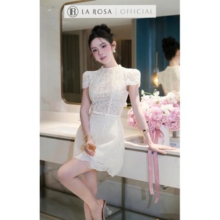 Đầm Ren Hoa Cổ Trong Tay Bồng Tiểu Thư LAROSA Đầm Chữ A Đính Nơ Eo Phù Hợp Dự Tiệc, Hẹn Hò,... V1409