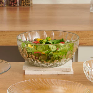 Bộ 2 bát tô thủy tinh cao cấp LOTUS GLASS VTC44B họa tiết kim cương dung tích 1580ml dùng để đựng canh, cơm