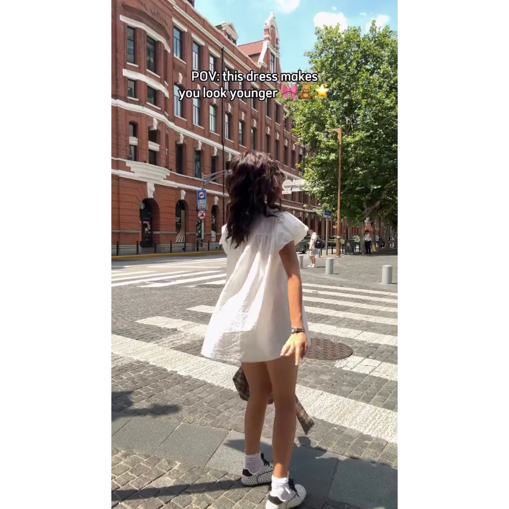 [HỎA TỐC HÀ NỘI]2Soonsumff Váy babydoll dáng ngắn xòe tay ngắn cổ tròn kèm quần short ngắn lưng chun phong cách hàn quốc
