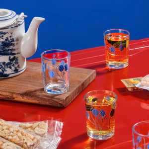 Bộ 12 cốc uống trà nóng thủy tinh LOTUS GLASS VTC75 trong suốt cao cấp, an toàn