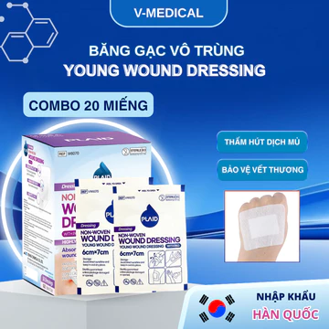Combo 20 Băng gạc vô trùng Young Wound Dressing - Băng dán bảo vệ và hút dịch vết thương