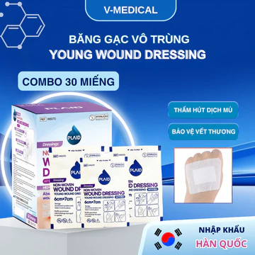 Combo 30 Băng gạc vô trùng Young Wound Dressing - Băng dán vết thương, bảo vệ và hút dịch vết thương