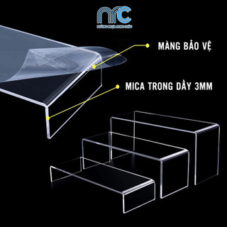 (Xuất hoá đơn VAT) Combo 2 Kệ trưng bày mô hình, Kệ mica chữ U trong suốt để sản phẩm Livestream, mô hình