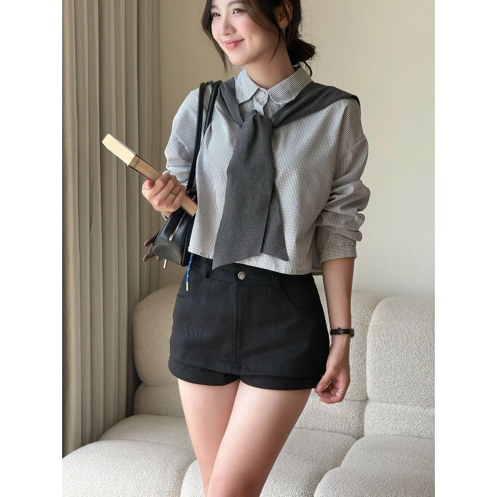 Quần Váy Kaki Chất Vải Jean Dày Dặn Dáng Ngắn Miho House ảnh 4
