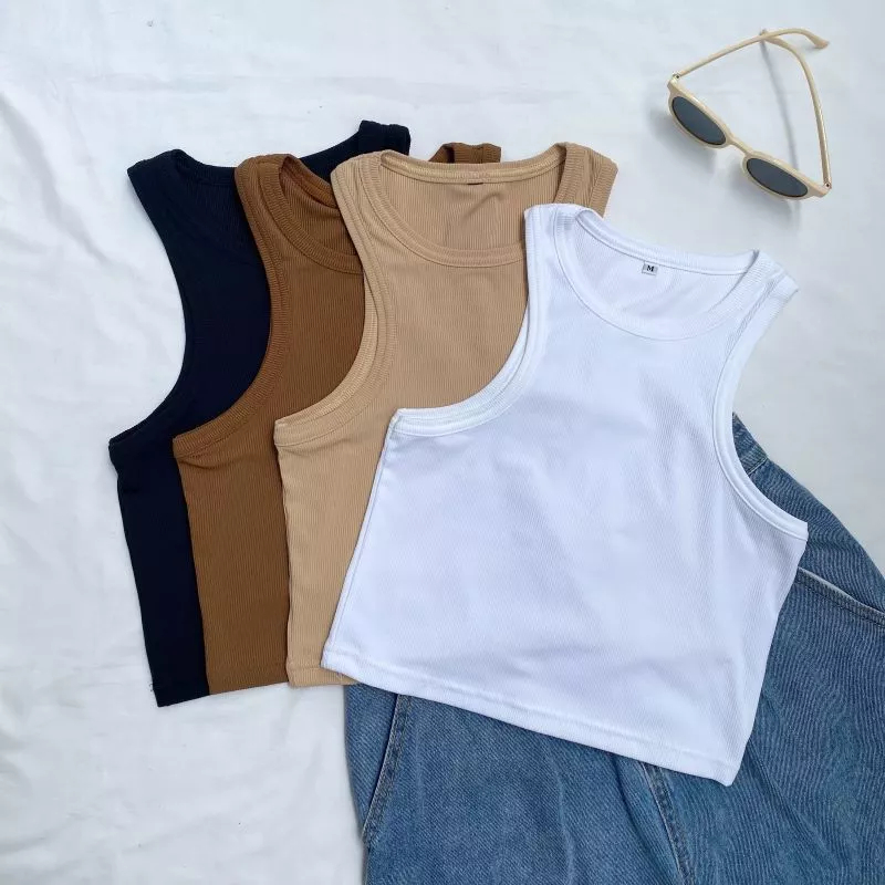 [Peinn] Áo croptop ba lỗ Peinn HT05 màu trơn mềm mịn và mát cho nữ