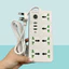 Ổ cắm điện Power Socker 2000w - 6 cổng AC + 3USB + 1type c - dài 2M