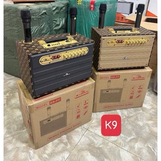 Loa Karaoke Kiomic K9-PT Bass 20Cm, Kèm 2 Micro Chống Hú Công Suất 100W Âm Thanh Mạnh Mẽ Trầm Ấm.