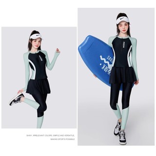Đồ bơi nữ YOUYOU dài tay chống nắng váy ngắn kết hợp quần legging co giãn 4 chiều thon gọn BD14011Y