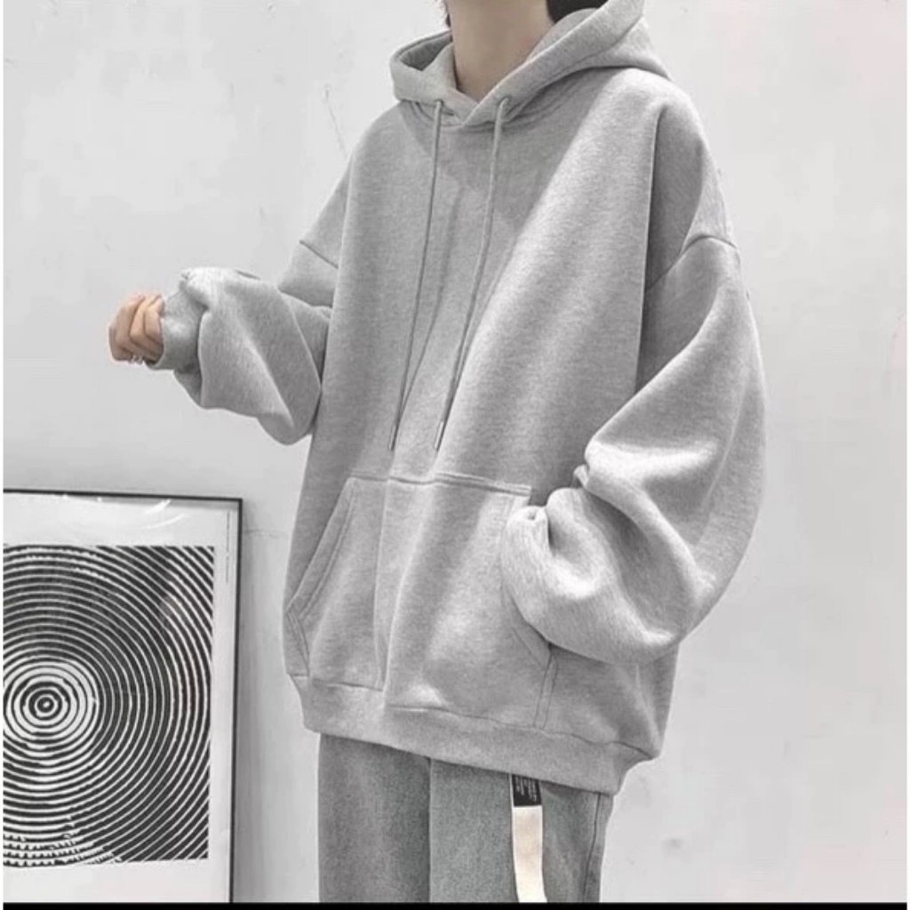 Áo hoodie nam nữ form rộng mặc đôi cặp nhóm phong cách hàn quốc phối nón hai lớp - K1
