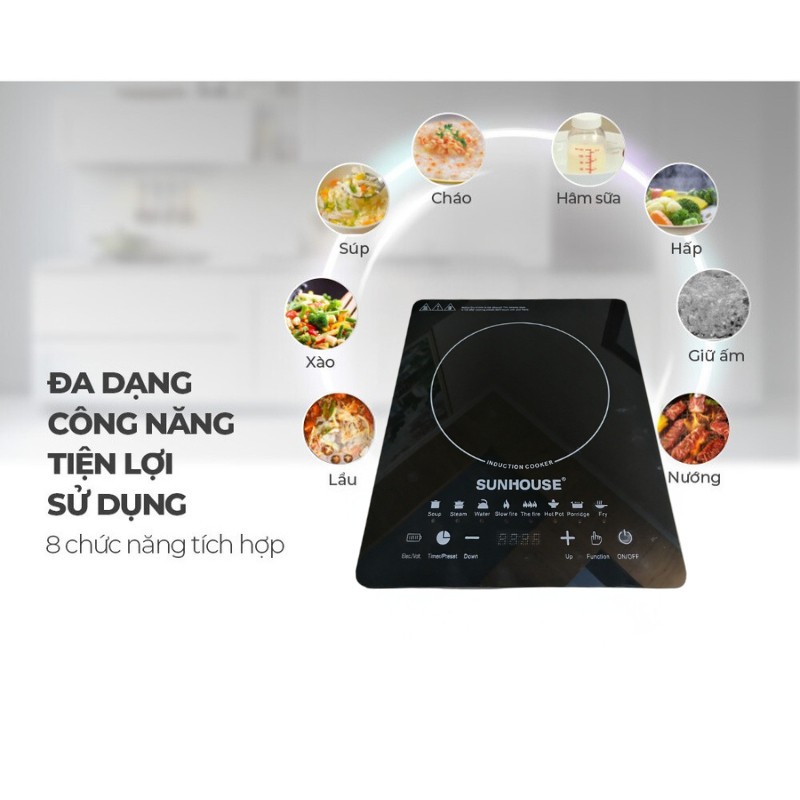 Bếp Từ Sunhouse 2200W – Cảm Ứng Nhạy, Mặt Kính Bền - ảnh 8
