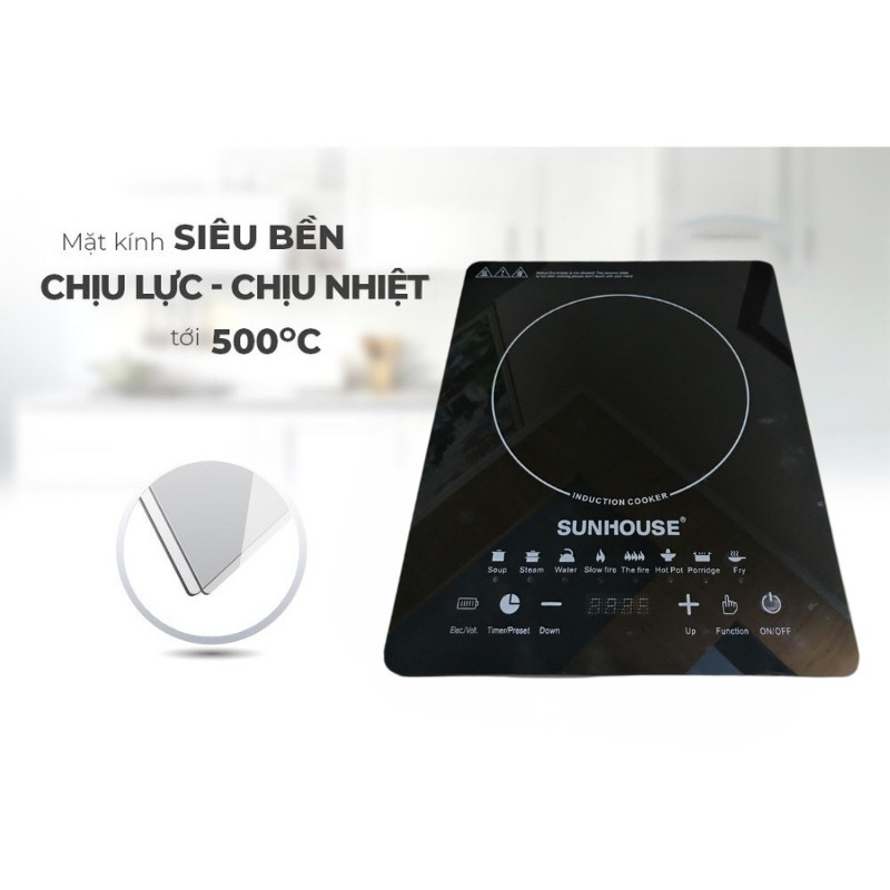 Bếp Từ Sunhouse 2200W – Cảm Ứng Nhạy, Mặt Kính Bền - ảnh 6