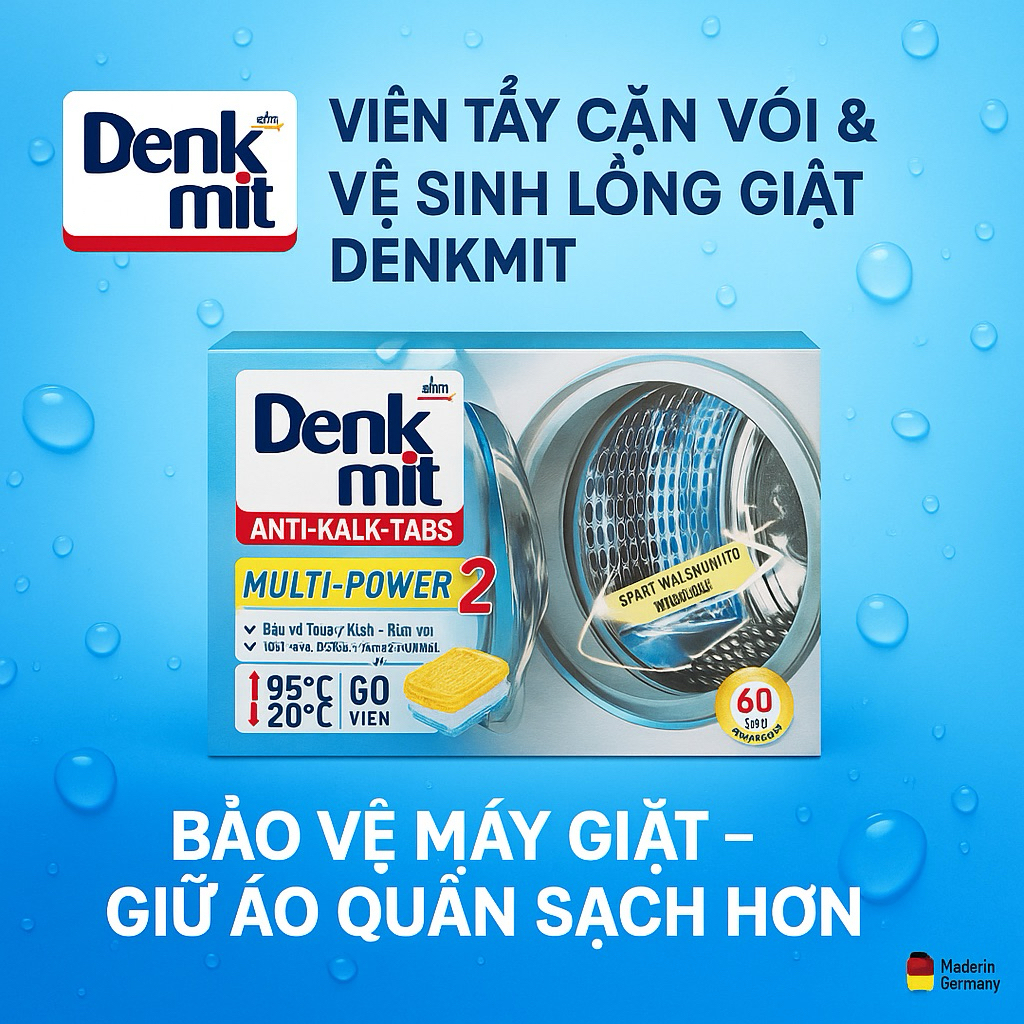 Viên tẩy lồng máy giặt Denkmit Anti - Kalk- Tabs 60 viên, viên tẩy lồng giặt | BigBuy360 - bigbuy360.vn