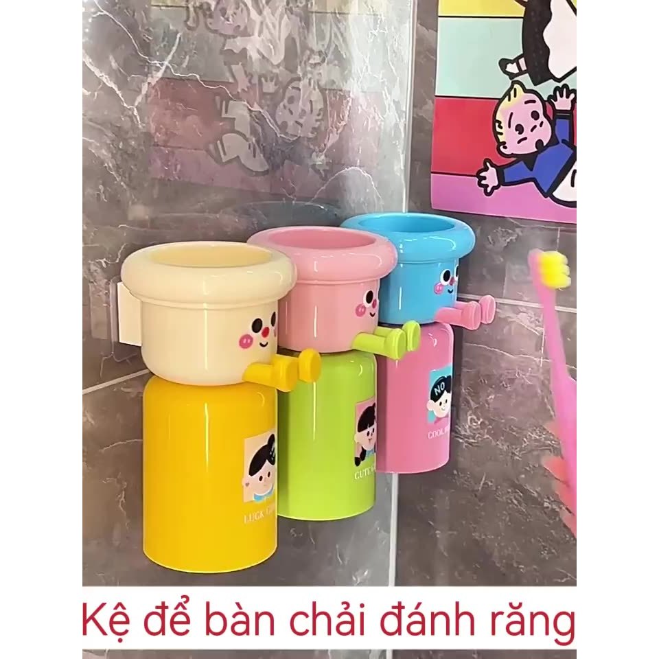 Kệ để bàn chải đánh răng giá để bàn chải đánh răng decor trang trí nhà tắm giúp bé thích đánh răng hơn