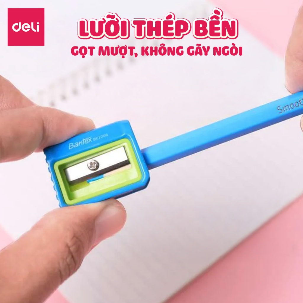 Gọt Bút Chì Deli Chuốt Chì Mini Lưỡi Thép Không Gỉ Sắc Bén Phối Màu Nhỏ Gọn Tiện Lợi Học Sinh Dân Văn Phòng