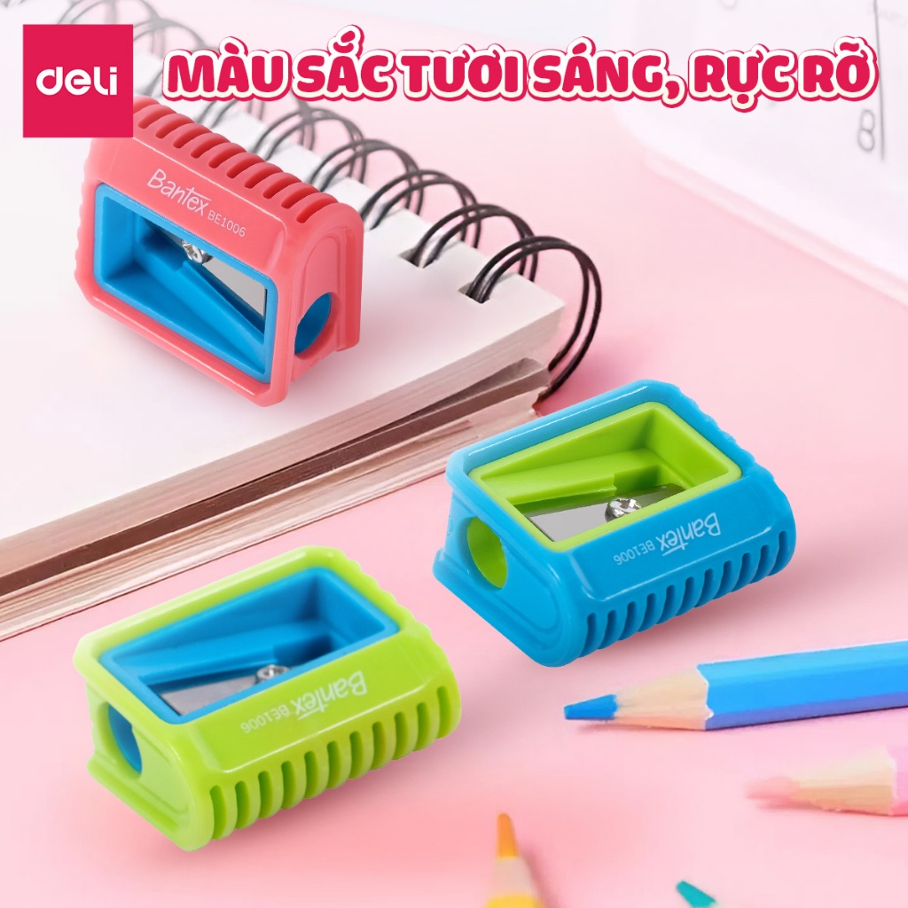 Gọt Bút Chì Deli Chuốt Chì Mini Lưỡi Thép Không Gỉ Sắc Bén Phối Màu Nhỏ Gọn Tiện Lợi Học Sinh Dân Văn Phòng