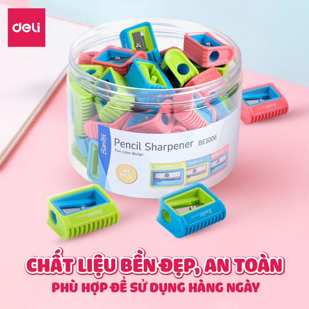 Gọt Bút Chì Deli Chuốt Chì Mini Lưỡi Thép Không Gỉ Sắc Bén Phối Màu Nhỏ Gọn Tiện Lợi Học Sinh Dân Văn Phòng