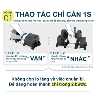Tạ Tay Điều Chỉnh Nuobell 36kg 16 Mức – Tạ Đa Năng Tập Gym Tại Nhà, Có Chân Đế, Dễ Điều Chỉnh