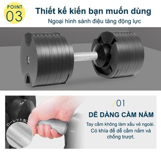 Tạ Tay Điều Chỉnh Nuobell 36kg 16 Mức – Tạ Đa Năng Tập Gym Tại Nhà, Có Chân Đế, Dễ Điều Chỉnh