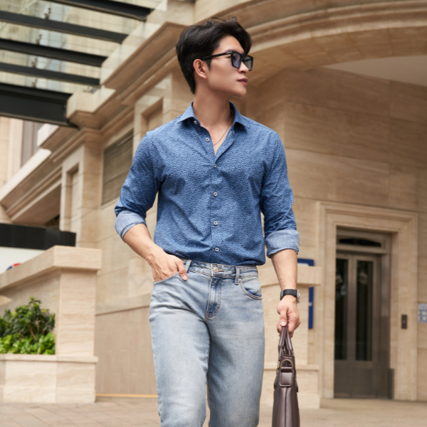 Áo Sơ Mi In Họa Tiết Tay Dài Thanh Lịch NINOMAXX 2301036
