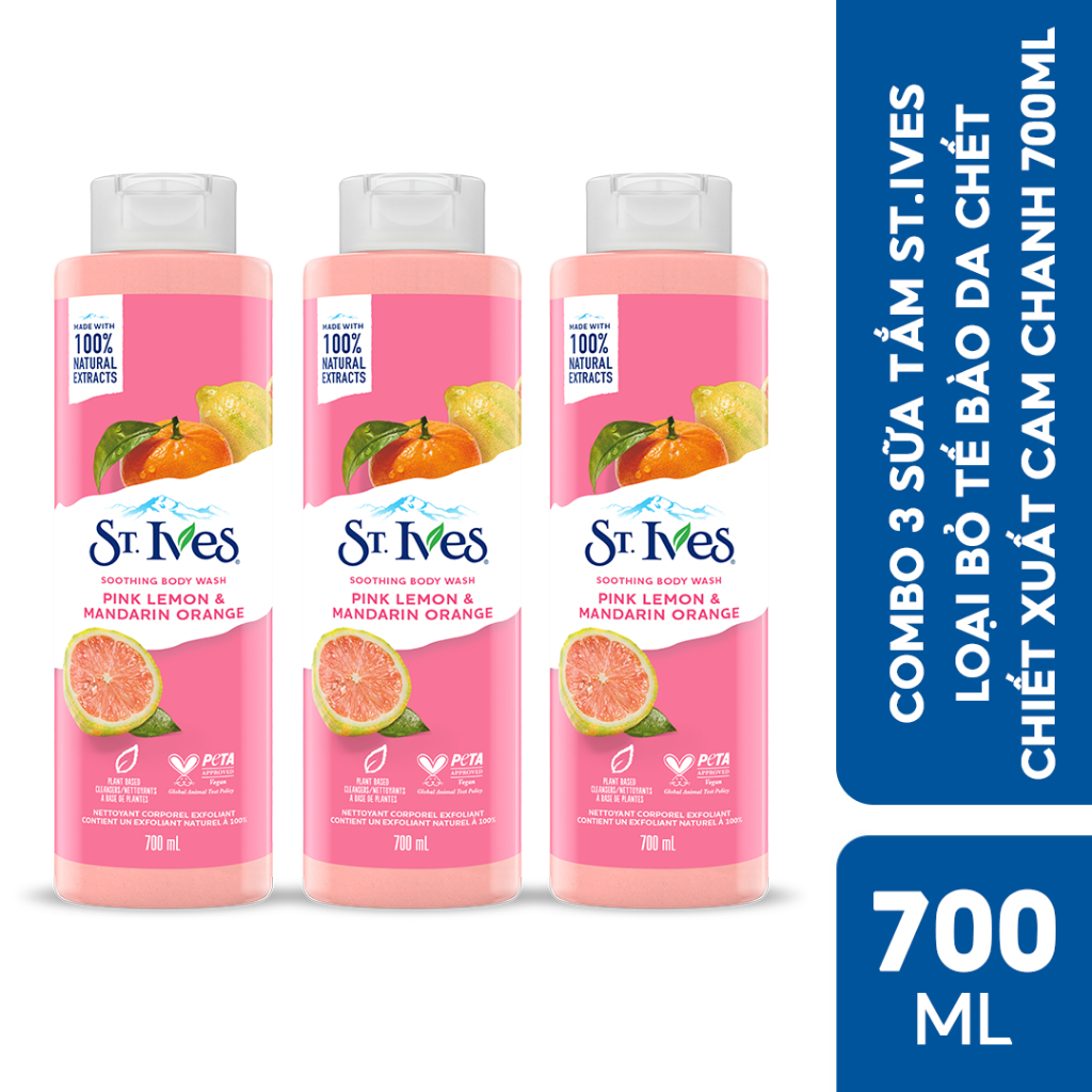 Combo 3 chai sữa tắm St.Ives Cam chanh 700ml