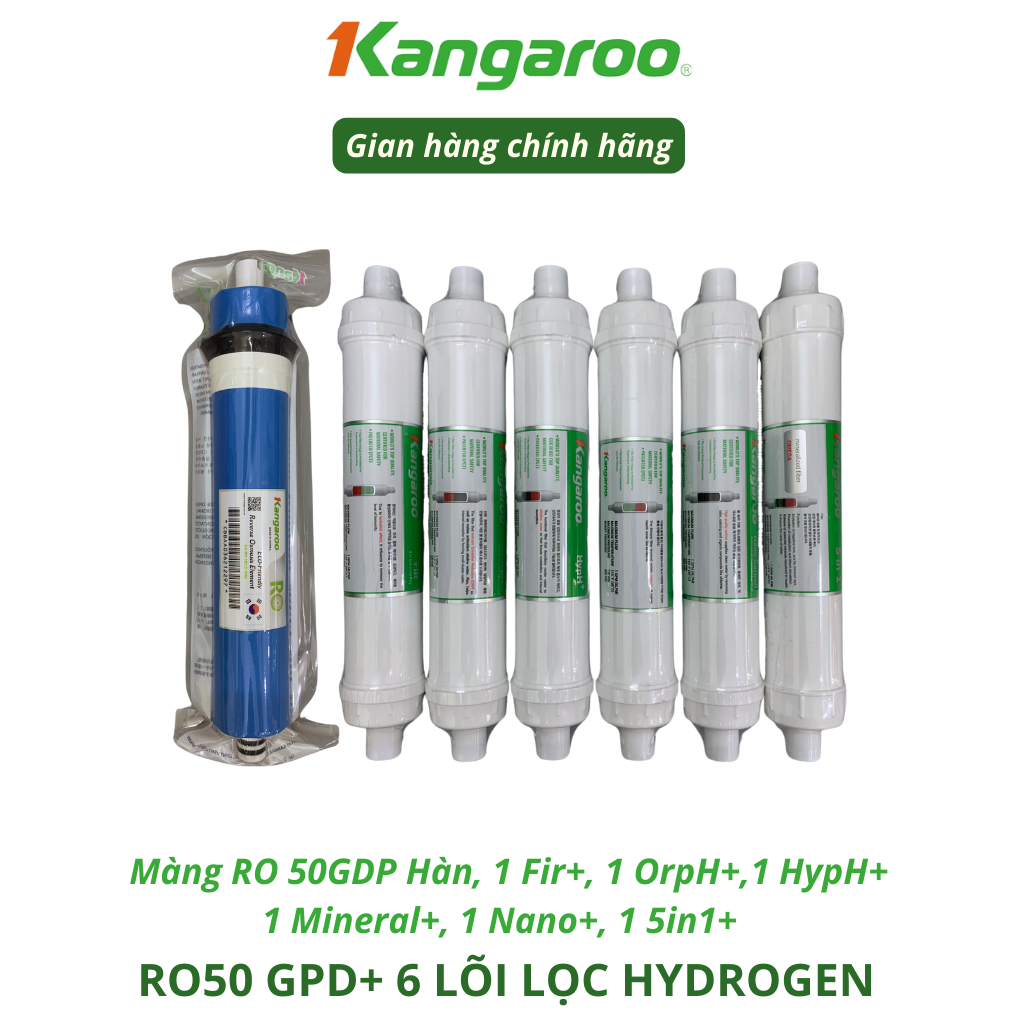 Combo 10 Lõi Lọc Nước Kangaroo Dòng Hydrogen Cao Cấp Model KG100HP, KG100HG, KG100HC, KG100HA... Bổ Sung Gấp Đôi Hdrogen