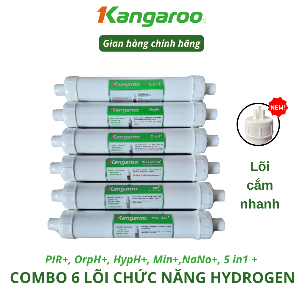 Combo 10 Lõi Lọc Nước Kangaroo Dòng Hydrogen Cao Cấp Model KG100HP, KG100HG, KG100HC, KG100HA... Bổ Sung Gấp Đôi Hdrogen