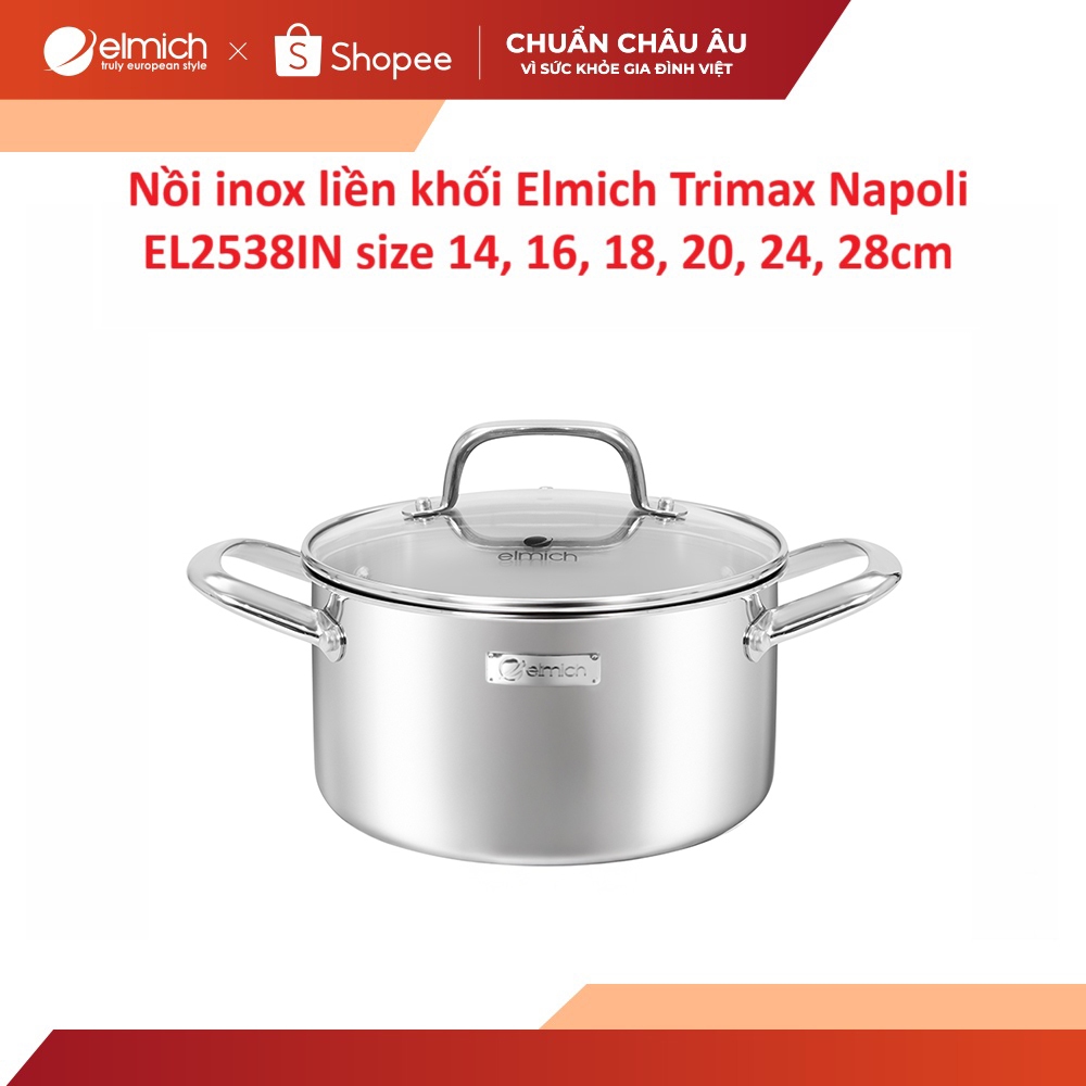 Nồi inox liền khối Elmich Trimax Napoli EL2538IN