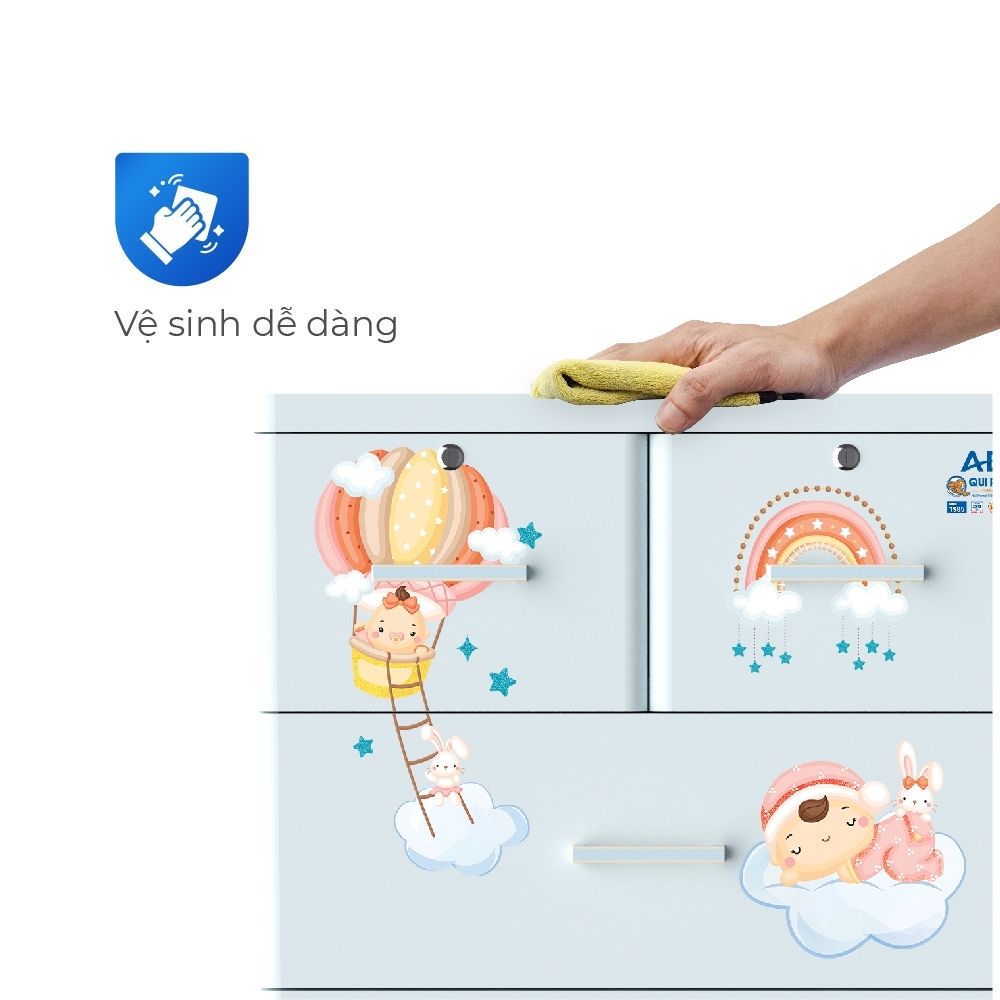 [FREESHIP] Tủ nhựa AE 5 tầng QUI PHÚC, tủ đựng quần áo lớn, phù hợp mọi không gian, dễ lắp ráp chắc chắn