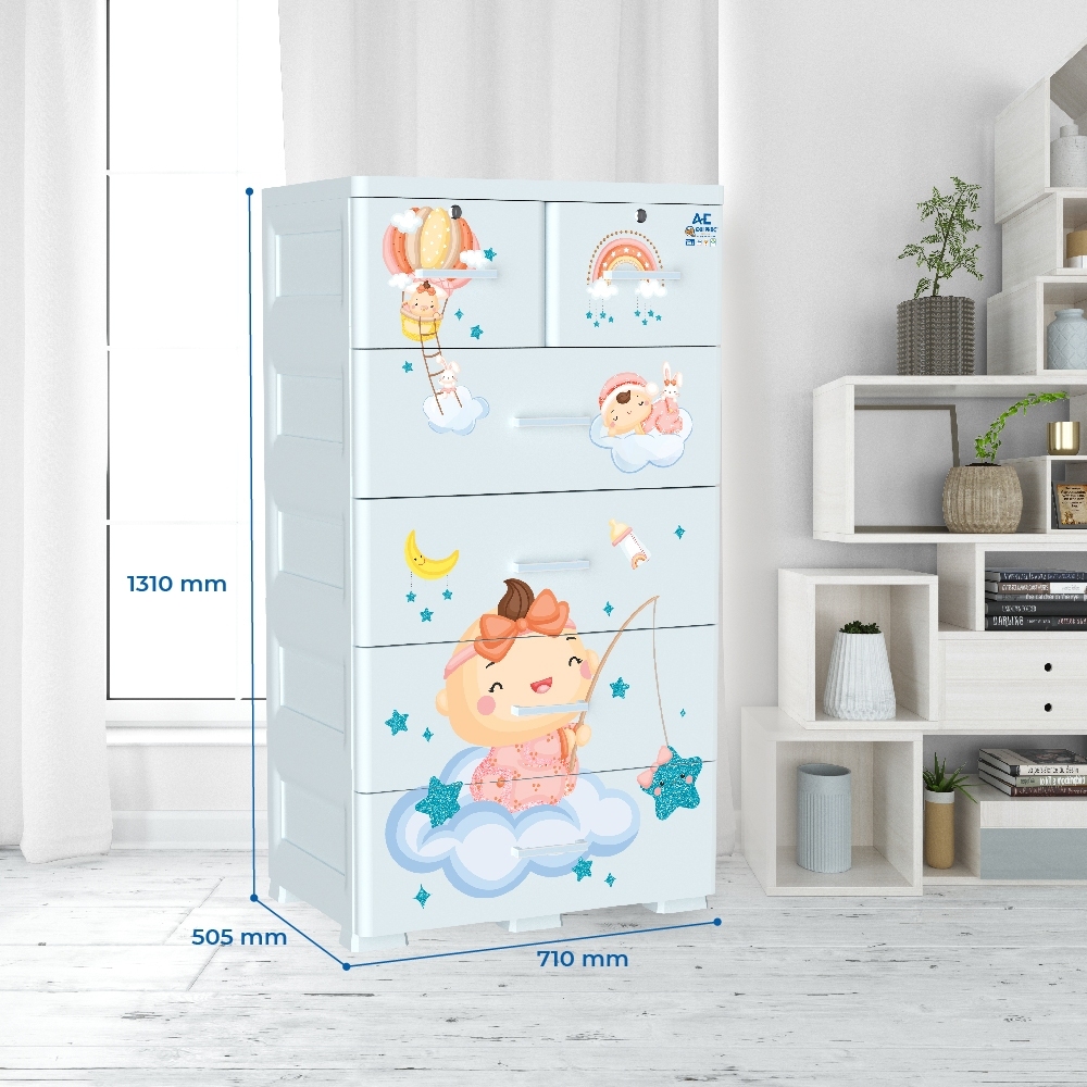 [FREESHIP] Tủ nhựa AE 5 tầng QUI PHÚC, tủ đựng quần áo lớn, phù hợp mọi không gian, dễ lắp ráp chắc chắn