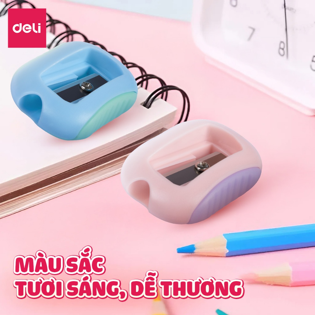 Gọt Bút Chì Deli Chuốt Chì Mini Phối Màu Siêu Xinh Lưỡi Sắc Bén Không Gỉ Nhỏ Gọn Tiện Lợi