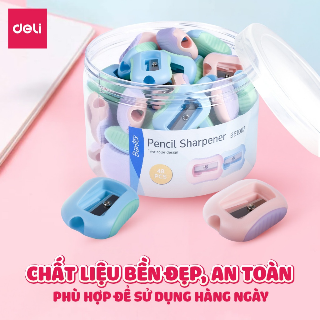 Gọt Bút Chì Deli Chuốt Chì Mini Phối Màu Siêu Xinh Lưỡi Sắc Bén Không Gỉ Nhỏ Gọn Tiện Lợi