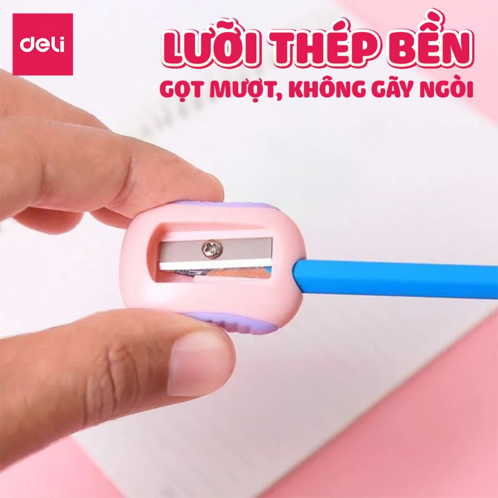 Gọt Bút Chì Deli Chuốt Chì Mini Phối Màu Siêu Xinh Lưỡi Sắc Bén Không Gỉ Nhỏ Gọn Tiện Lợi