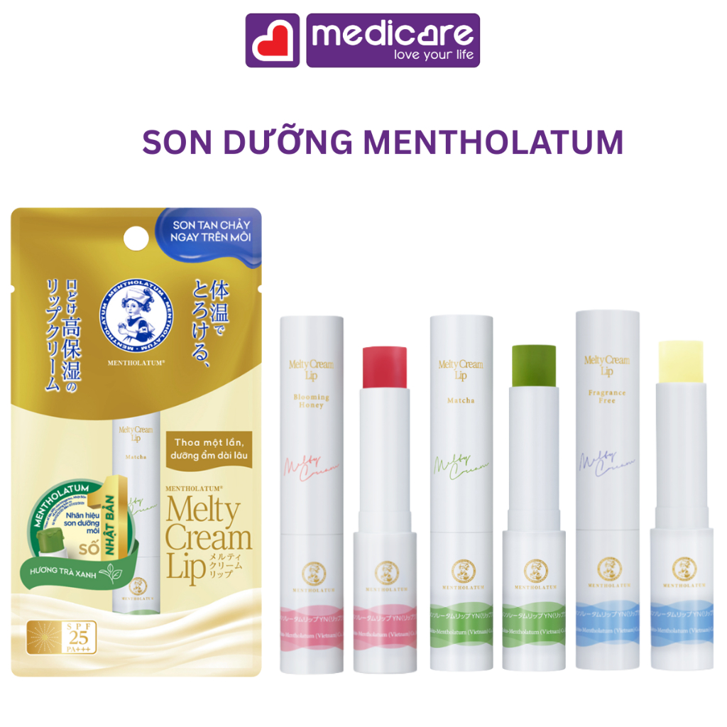Son dưỡng MENTHOLATUM Melty Cream Lip SPF25 PA+++ 2.4g