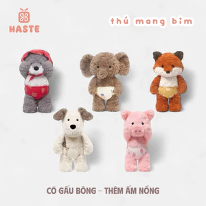 Gấu Thú Bông Puppy Cún Voi Heo Sói Khăn Đỏ Cáo Xấu Hổ Mang Bỉm Tã Quà Tặng Độc Đáo Lông Xù Siêu Mềm Mịn Siêu Dễ Thươấu