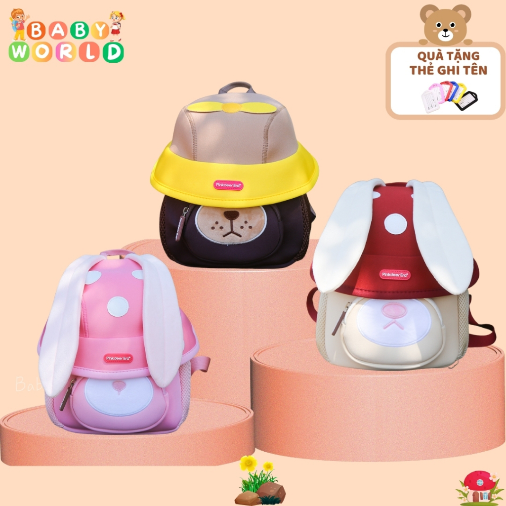 ( Mẫu đẹp )Balo hoạ tiết nấm thời trang SM BABY cho bé mầm non-mẫu giáo(1-5 tuổi)-chất liệu cao cấp