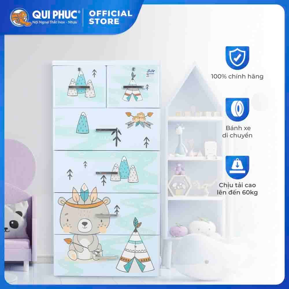 [FREESHIP] Tủ nhựa Bite 5 tầng QUI PHÚC kích thước lớn, dễ lắp ráp, chắc chắn, tủ đựng quần áo tiện lợi, nhựa an toàn