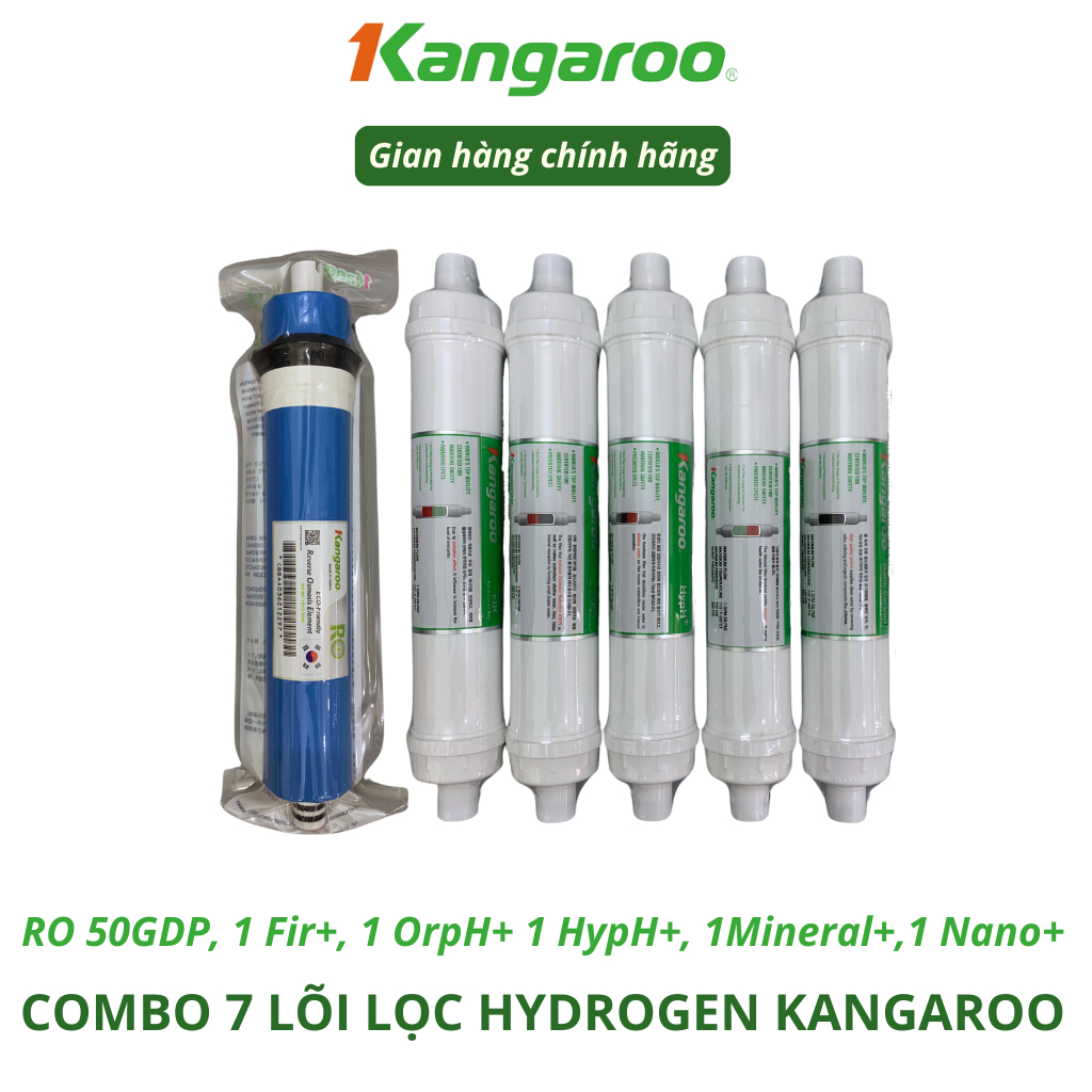 Combo 9 Lõi Lọc Nước KANGAROO Dòng Hydrogen Model KG100HQ, KG100HA, KG100HB Gồm 123 Màng RO Fir OrpH HypH....
