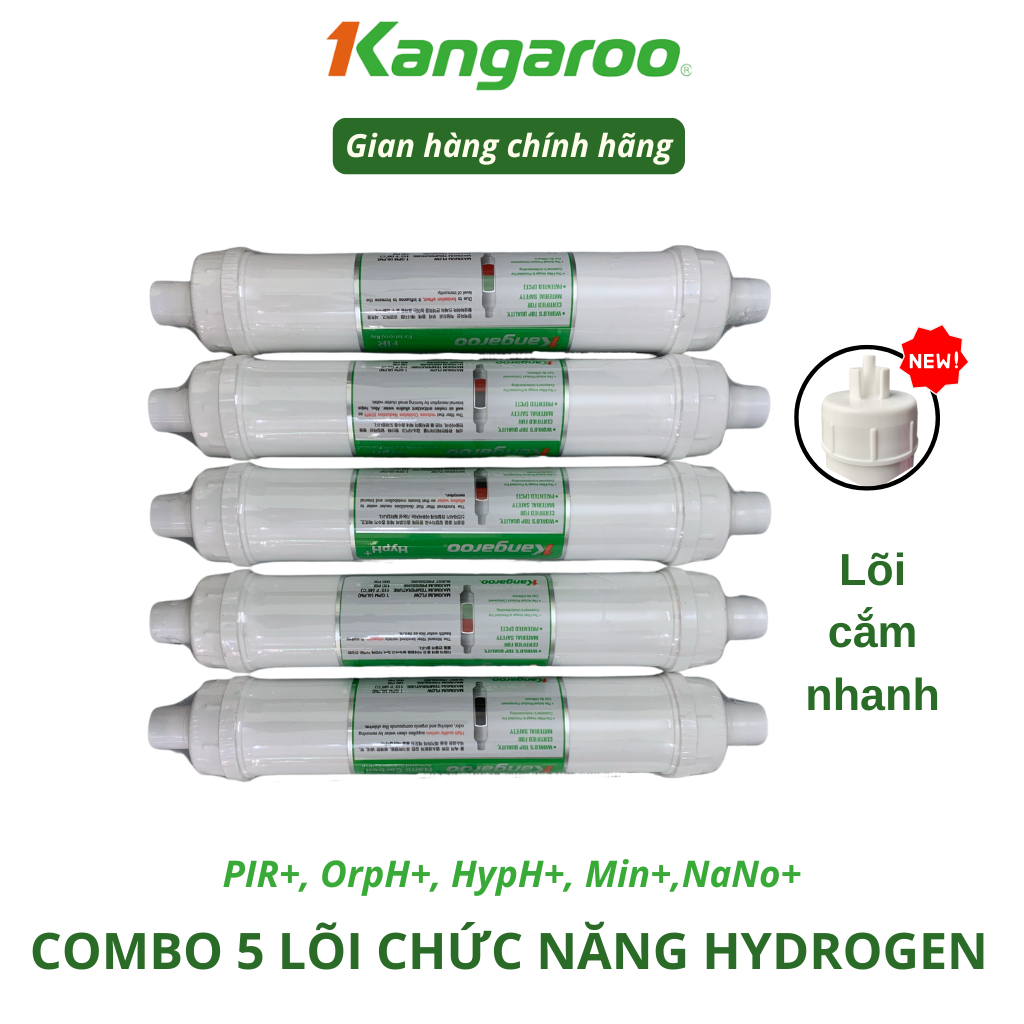 Combo 9 Lõi Lọc Nước KANGAROO Dòng Hydrogen Model KG100HQ, KG100HA, KG100HB Gồm 123 Màng RO Fir OrpH HypH....