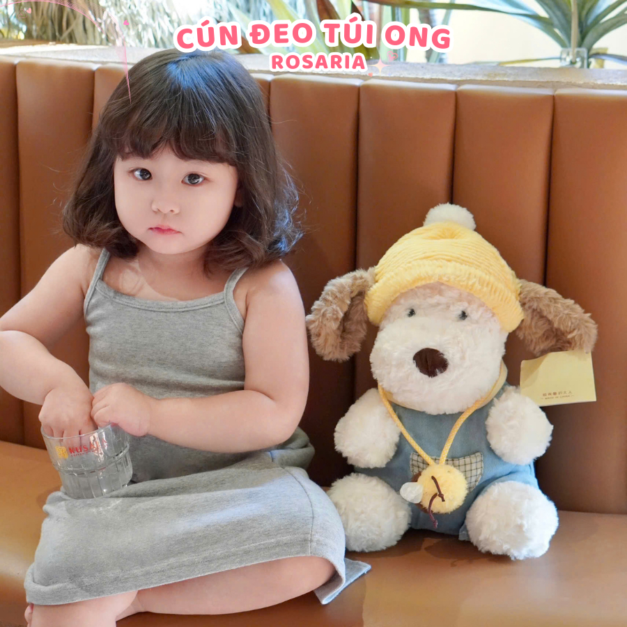 Gấu bông chó Puppy chính hãng Jooki cao cấp. Thú nhồi bông chó Puppy đội mũ làm quà tặng đáng yêu Rosaria