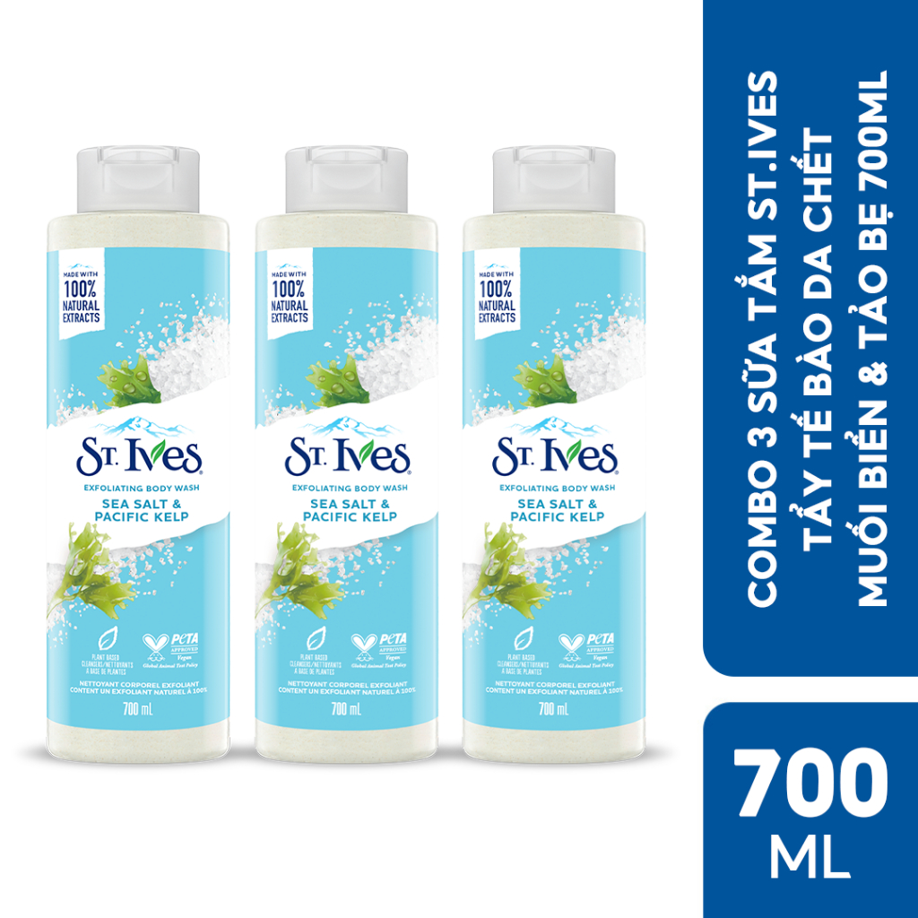 Combo 3 chai sữa tắm St.Ives Muối biển 650ml hoặc 700ml