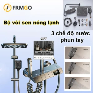 Bộ vòi sen nóng lạnh phím đàn Vòi sen đứng, lõi đồng, hiển thị nhiệt độ,4 chế độ phun nước
