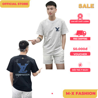 ÁO thun nam cổ tròn họa tiết thêu tay ngắn phong cách trẻ trung chuẩn from