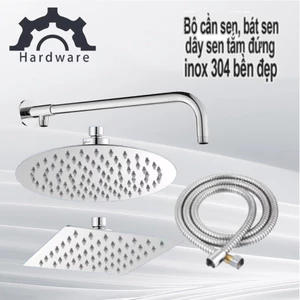 Đủ bộ Cần sen tắm, bát sen 20cm vuông hoặc tròn, dây sen tắm đứng