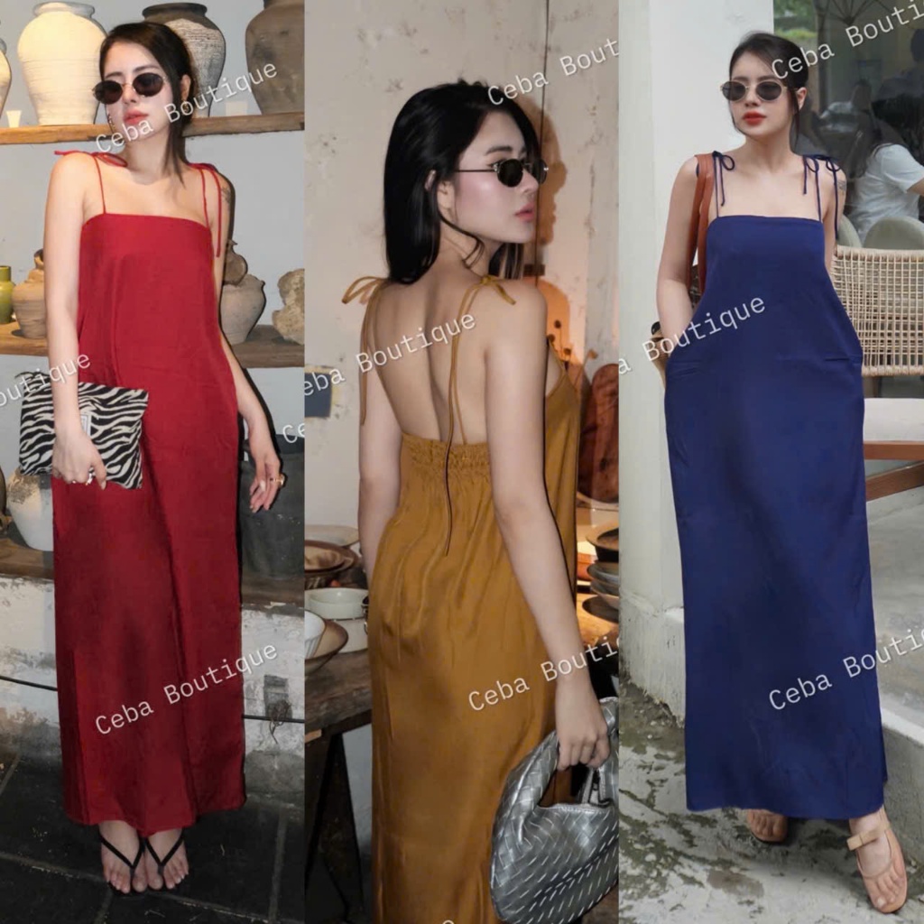 Đầm 2 Dây Dáng Dài Chất Cotton Mịn, Váy Dáng Dài Thoải Mãi Dễ Mặc D45 CEBA BOUTIQUE | BigBuy360 - bigbuy360.vn